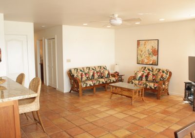 Couches in 1st floor living room of Kaleakai vacation house