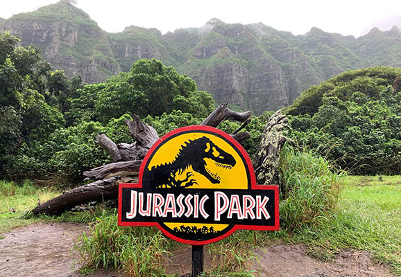 Jurassic Park sign at Kualoa Ranch